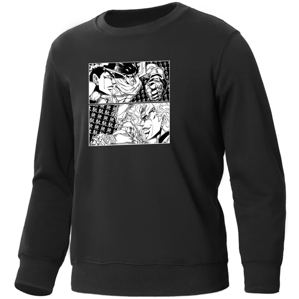 

Japan Anime JoJo's Bizarre Adventure Streetwear Sweatshirt Men's Pullovers Soft Warm Shirt Crewneck Jumper Koeran Hipster Tops