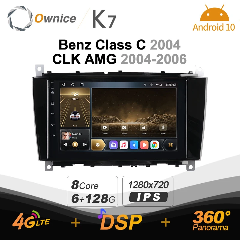 

K7 Ownice 6G + 128G Android 10,0 автомобиль радио для Benz класс, CLK AMG 2004-2006 мультимедиа DVDAudio 4 аппарат не привязан к оператору сотовой связи GPS Navi 360 BT 5,0 Carplay