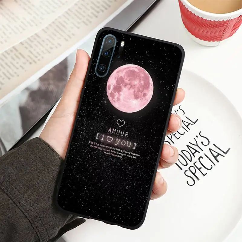 

with white moon stars space astronaut Phone Case For Huawei honor Mate P 10 20 30 40 i 9 8 pro x Lite smart 2019 nova 5t
