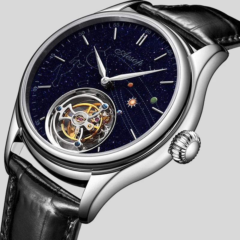 

Men's Mechanical Tourbillon Watch Men Sapphire Tourbillon Skeleton Watches for Men Luxury Brand Waterproof Watch montre homme