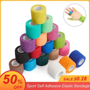 Цветная Спортивная самоклеящаяся эластичная бандажная лента 4,5 м, эластопласт для поддержки колена, пальцев, лодыжки, ладони, плеч