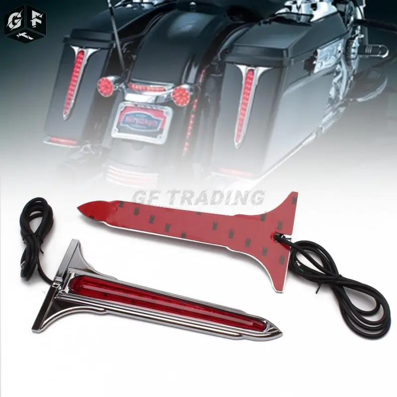 1 комплект Хромированный Светодиодный светильник на танкетке для мотоцикла