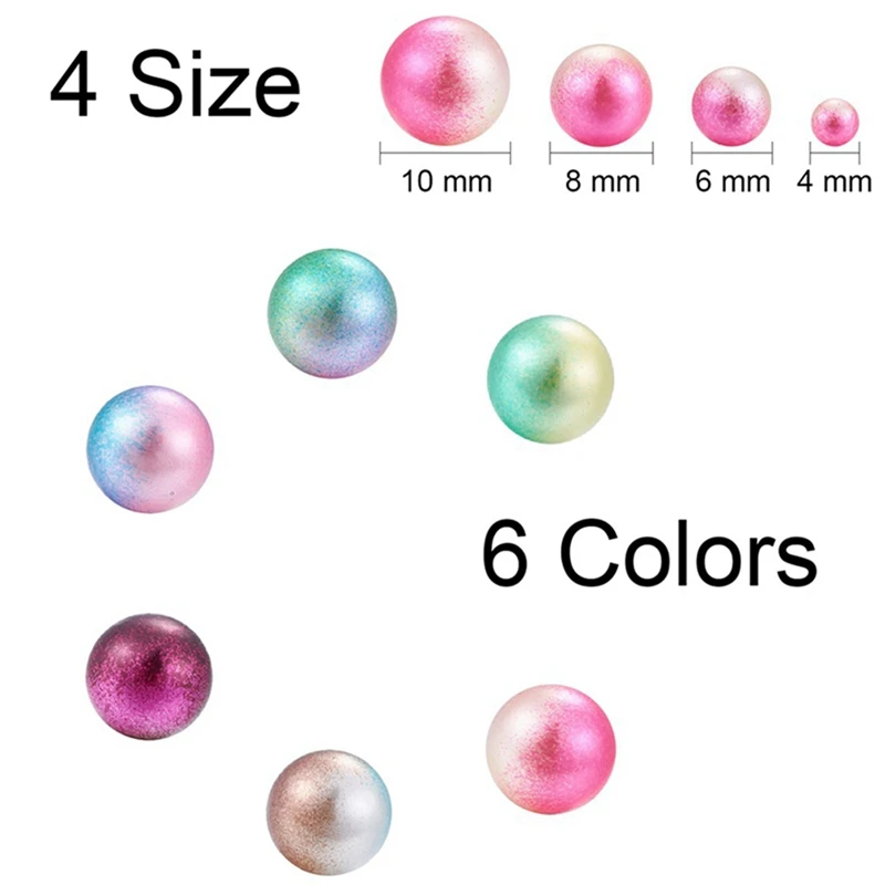 

Round Beads Colorful Acrylic Beads Accessories Diy Handmade Box Decoration Accessories ABS Non-Porous Imitation Pearls