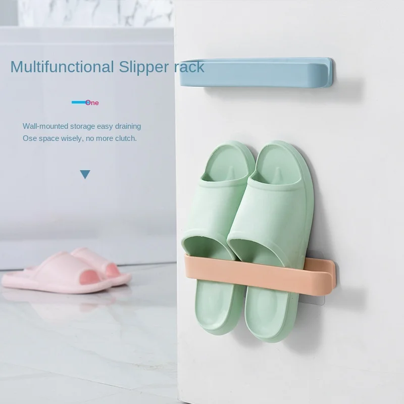 

New Wall Mounted Shoe Rack Bathroom Home Shoe Organizer Space Saving Slippers Hanger