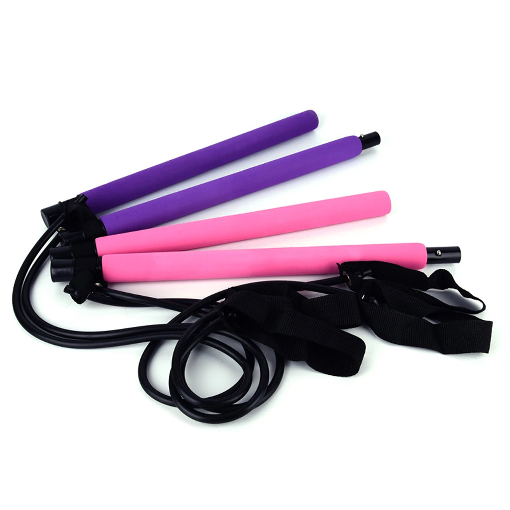 Портативная палочка для йоги пилатеса бара с резинкой домашний тренажерный зал