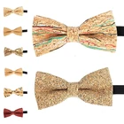 Новый галстук-бабочка, мужской галстук-бабочка из пробки, креативный галстук-бабочка с зернистой текстурой под дерево, галстук-бабочка для хоста, подарки для мужчин, деловые мужские аксессуары