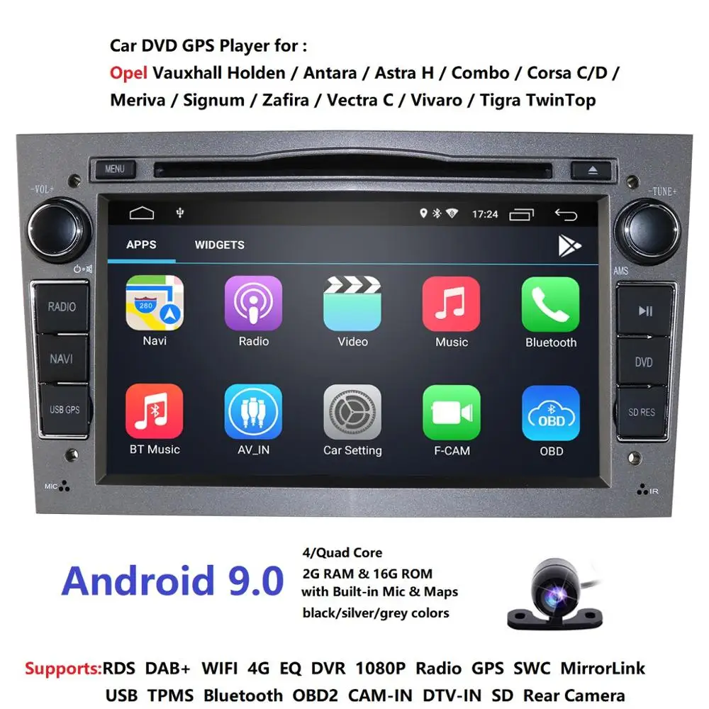 Android 9,0 2Din автомобильный DVD Авторадио Навигация wifi 4G DAB+ OBD2 для Vauxhall Opel Astra H G Vectra Antara Zafira Corsa мультимедиа
