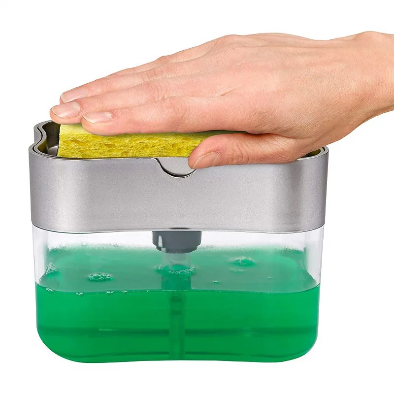 

YOOAP Kitchen Scrubbing Liquid Detergent Dispenser With Sponge Box Press-type Liquid Box Scouring Pad Dishwashing Soap Dispenser