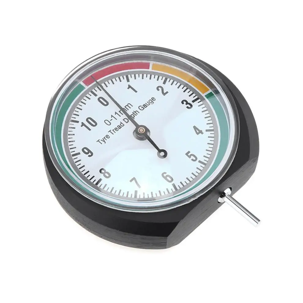 

0 -11mm Stainless Steel+PVC Portable Universal Tire Tread Depth Ruler Measurement Tool with Black Storage Bag