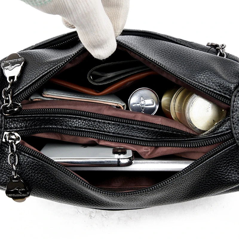 

New Stone Pattern High Quality Soft Leather Shoulder Bags for Women 2020 Purses and Handbags Luxury Elegant Female Crossbody Bag