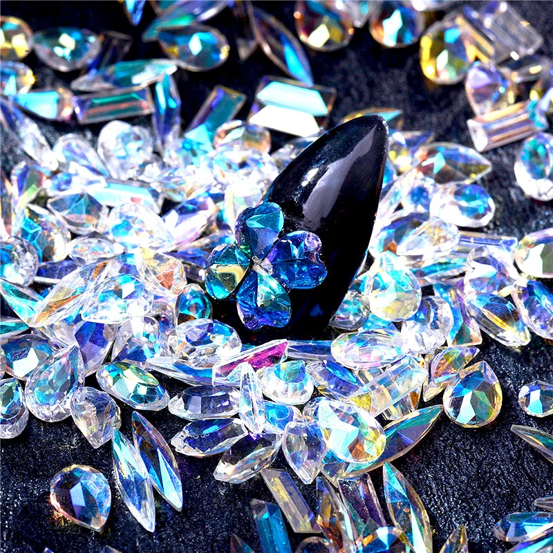 1 упаковка AB стеклянные стразы для дизайна ногтей бриллианты каплевидные