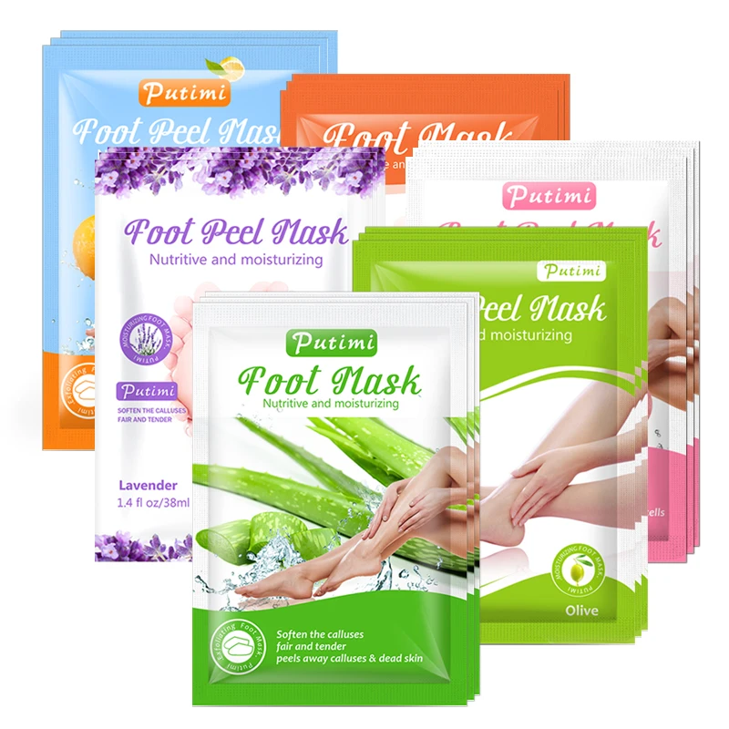 

12Pair Whitening Foot Masks Peel Heel Exfoliating Foot Peeling Mask Feet Mask Spa Socks Dead Skin Remover Moisturizing Smooth