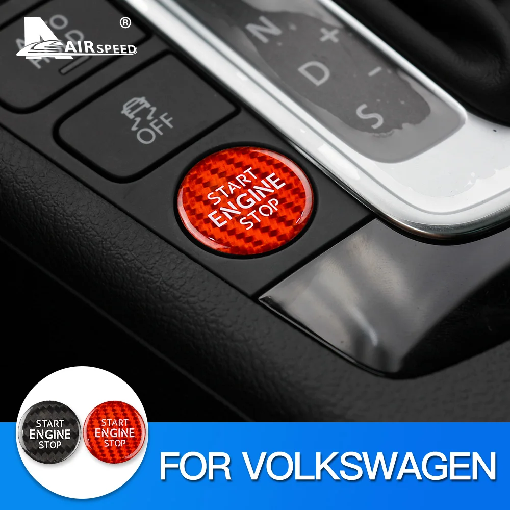 Кнопка запуска двигателя из углеродного волокна для Volkswagen VW Tiguan T Cross Tcross Passat Bora CC C