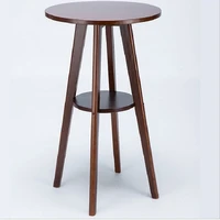 european style simple solid wood small bar table coffee household round high tea table