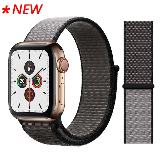 Ремешок для часов Apple Watch 4 серии 5 4 3 мягкий легкий дышащий нейлоновый спортивный ремешок 38 мм 42 мм 40 мм 44 мм Ремешки для наручных часов - Цвет ремешка: 55-Anchor Gray