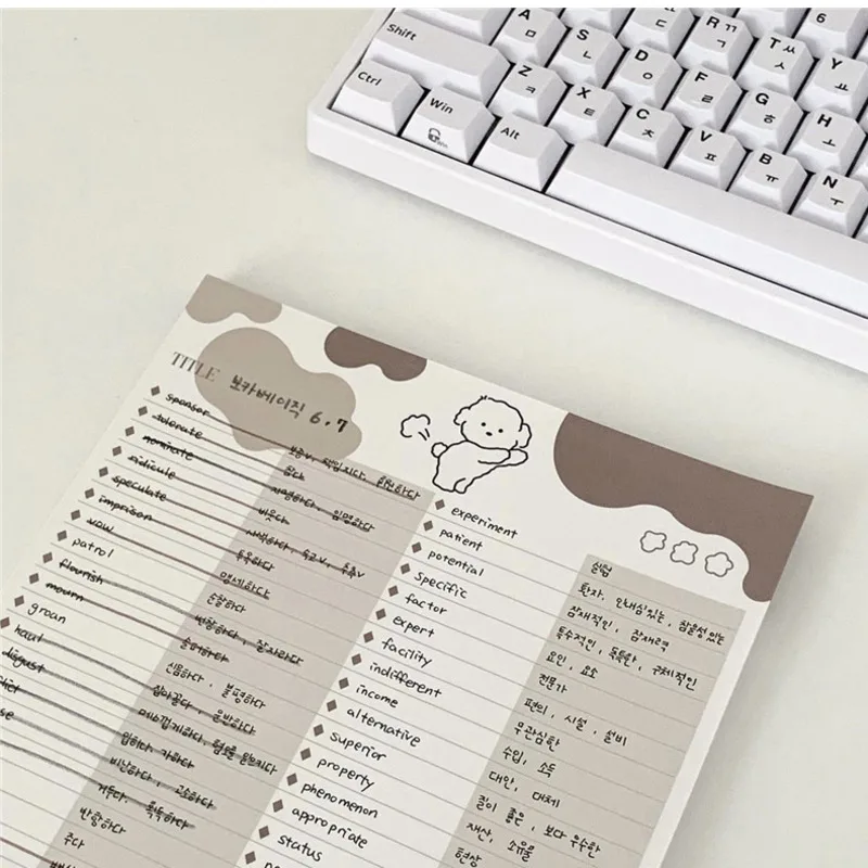 Cartoon Cute Fart Dog Memo Pad B5 Korean Ins Student Notebook Learning paper diary Kawaii Word Book 30 Sheets School Stationery |