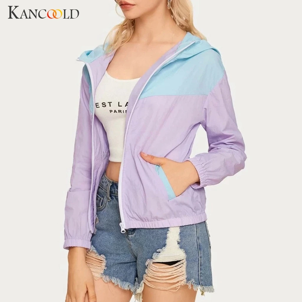 KANCOOLD пальто женские трендовые Лоскутные ветровки с длинным рукавом кардиган