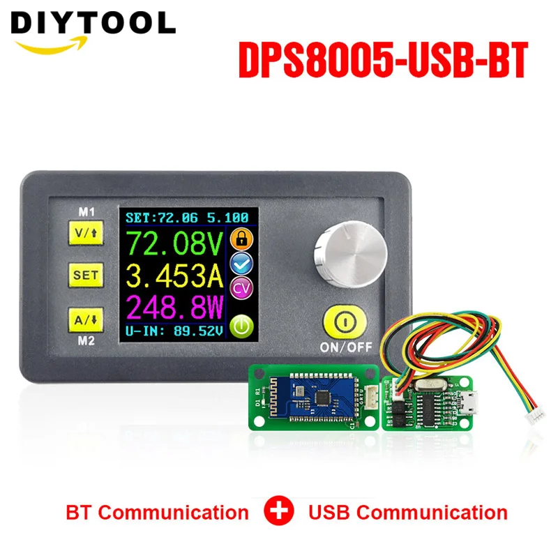

DPS8005 programmable constant voltage current Step-down power supply module Voltmeter Ammeter buck converter 80V 5A +USB+BT