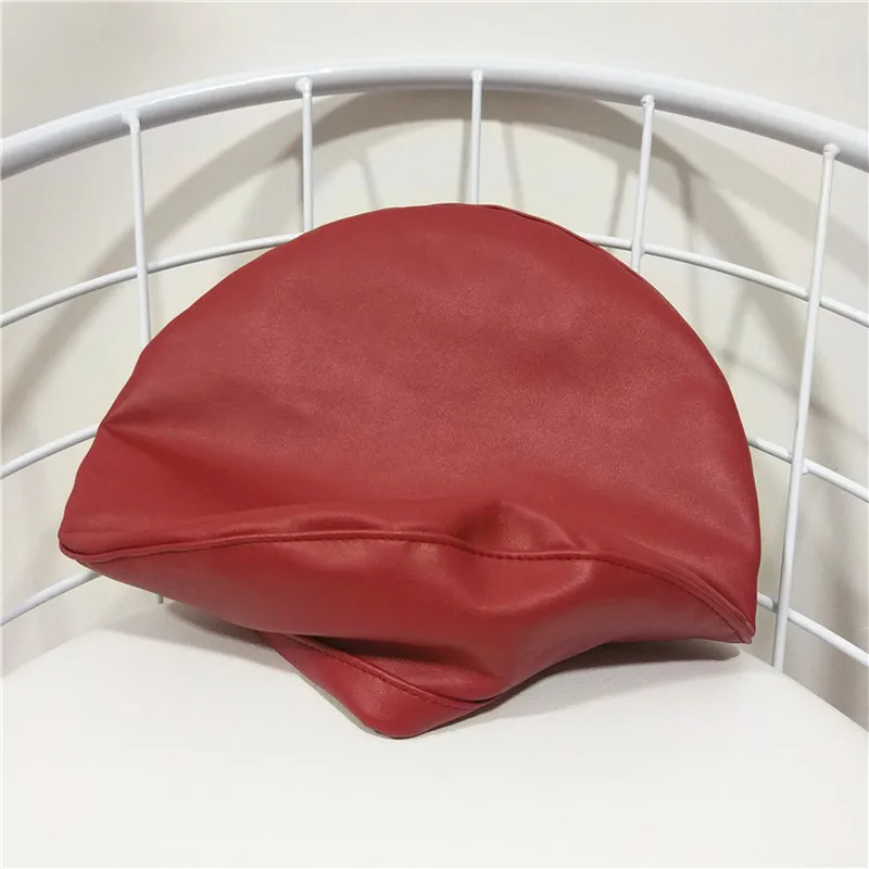 

Fashion Voelde Pu Leer Baret Hoed Vrouwen Cap Vrouwelijke Dames Beanie Baret Meisjes Voor Lente En Herfst