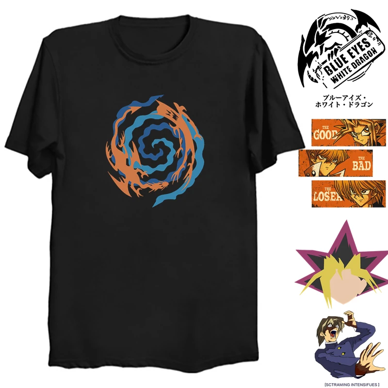Yugioh рубашка Yu gi oh Футболка 100% хлопок Joey Wheeler аниме Дуэль Монстры голубые глаза