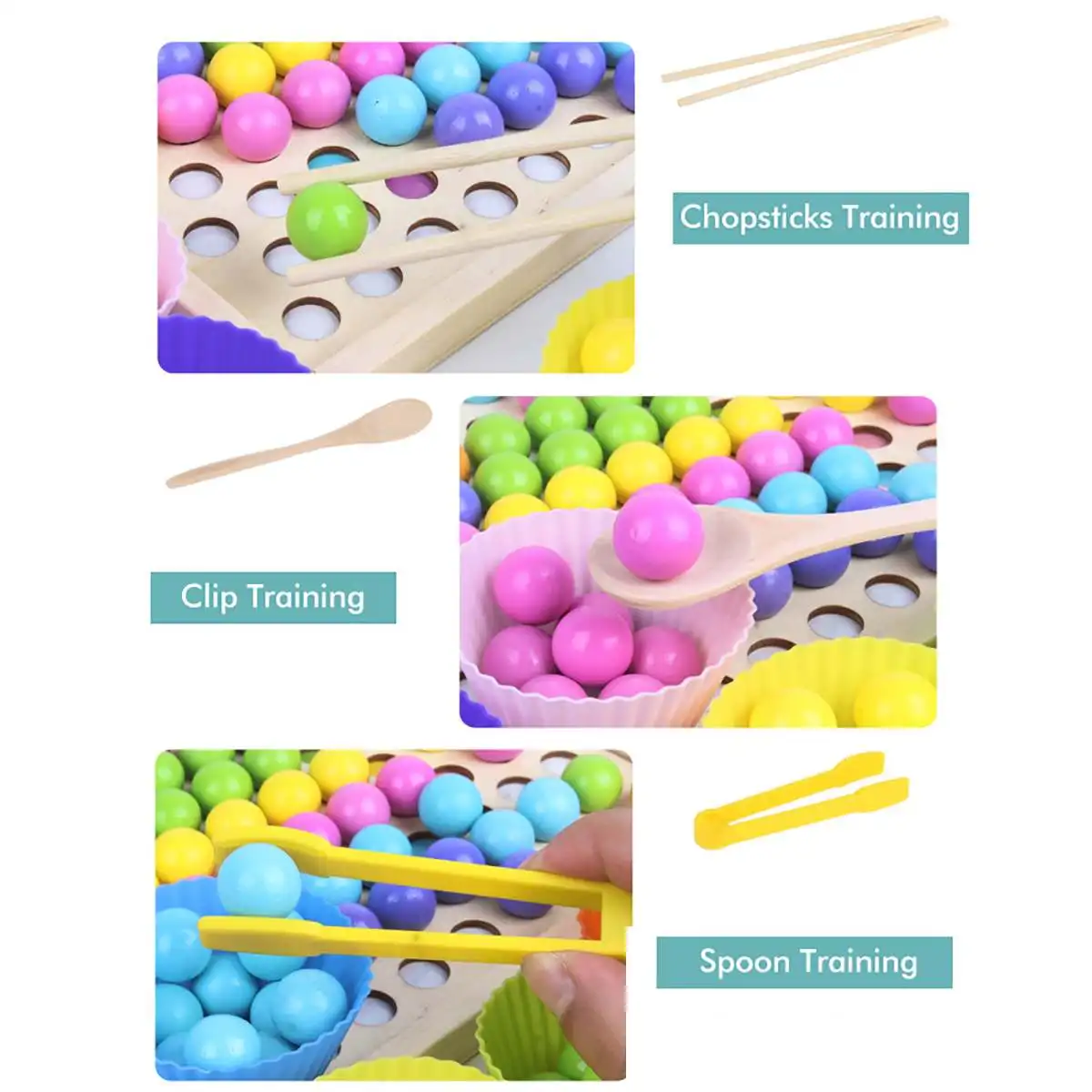 

Beads Game Montessori Early Childhood Children Wooden Clip Ball Puzzle Parent-child Interactive Toy Children Gift Education Gift