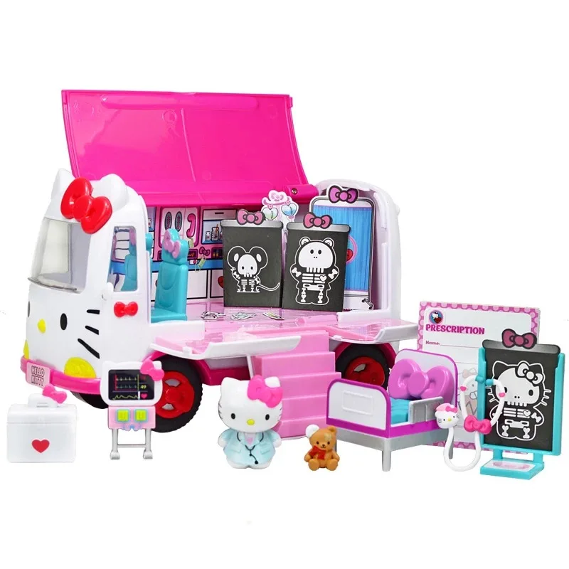 Оригинальная Аниме Кукла Hello Kitty самолёт автобус спасательная коробка Детские