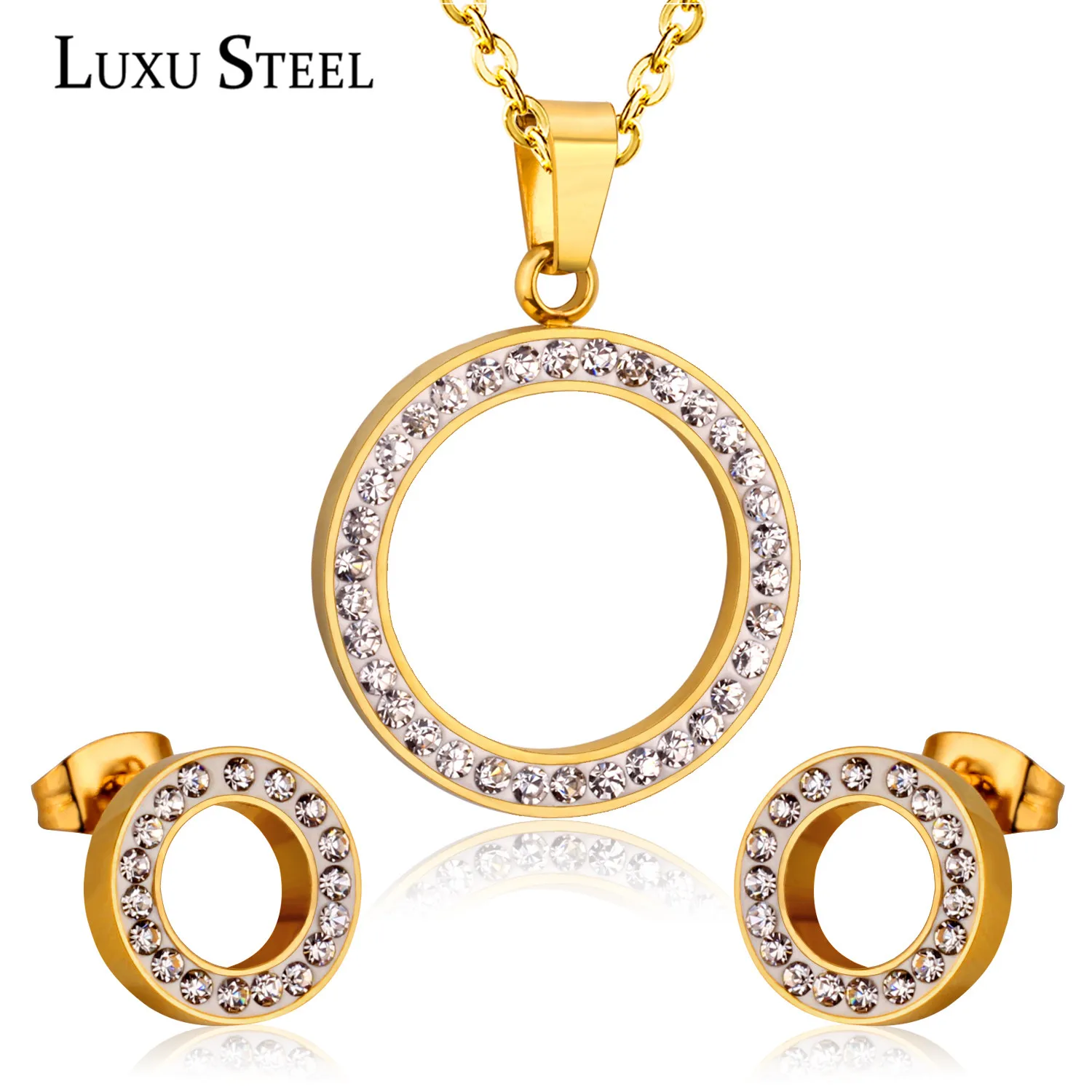 Комплект из колье и серёг нержавеющей стали|necklace earring set|fashion jewelry setjewelry sets |