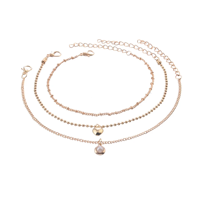 3 шт./компл. браслет на щиколотку набор в стиле Бохо ювелирных цепочек любящее