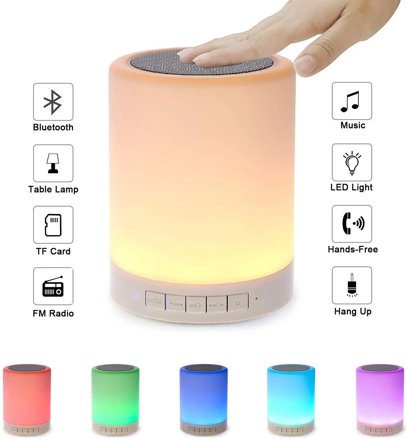 Ночник Bluetooth Колонка s сенсорное управление прикроватная лампа портативная