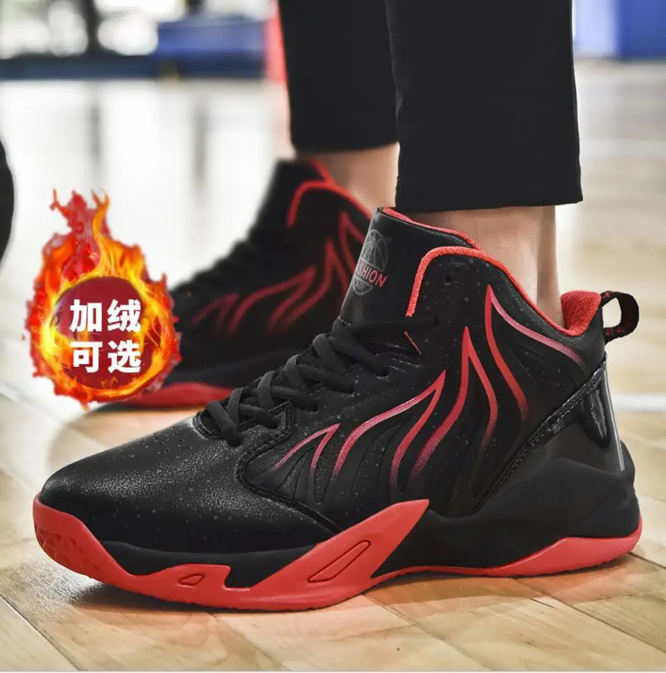 Мужские зимние ботинки Высокие кроссовки с мехом Теплая уличная хлопковая обувь