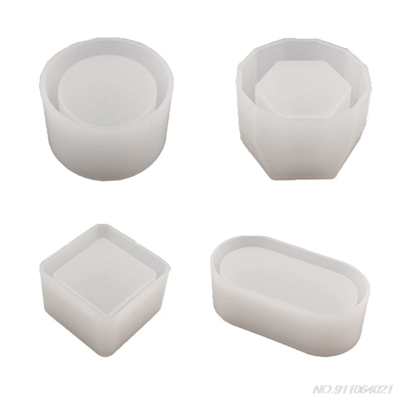 

4 Pcs/Set Crystal Epoxy Resin Mold Storage Box Holder Case Casting Silicone Mould DIY Crafts Jewelry Container Tool Wholesales