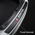 Защитная накладка для багажника для Hyundai creta ix25 2020, Декоративная кожаная защитная пленка для заднего бампера автомобиля