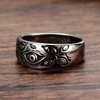 vintage hip hop rock culture ring punk carved eyes mens ring finger jewelry unisex women male party metal rings accessories