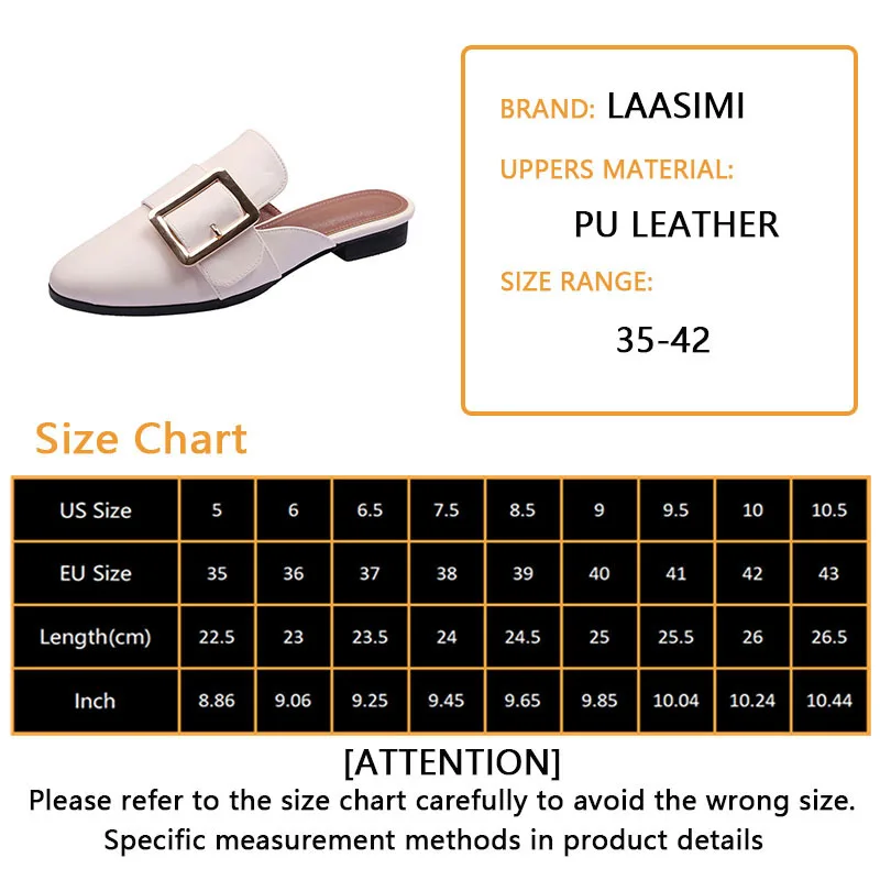 

LAASIMI Fashion Woman Slippers 35-42 Metal Decoration Sandals Woman Flats Outside Comfortable Ladies Slippers Female 2020