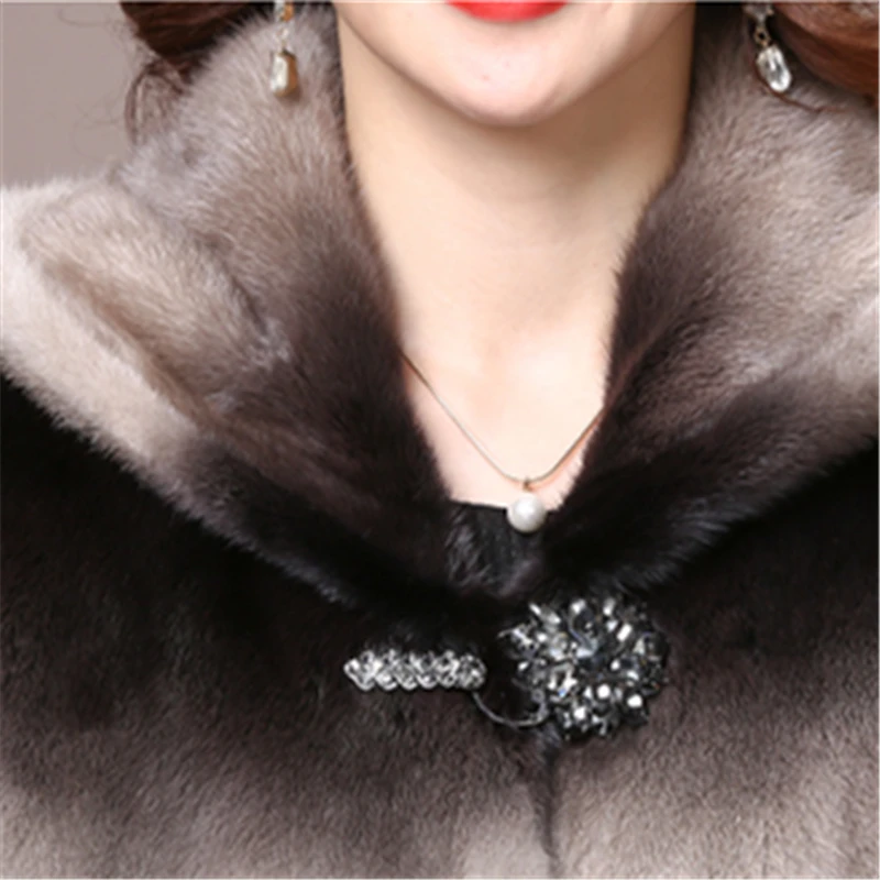 Женское зимнее пальто из искусственного меха норки средней длины новинка 2019