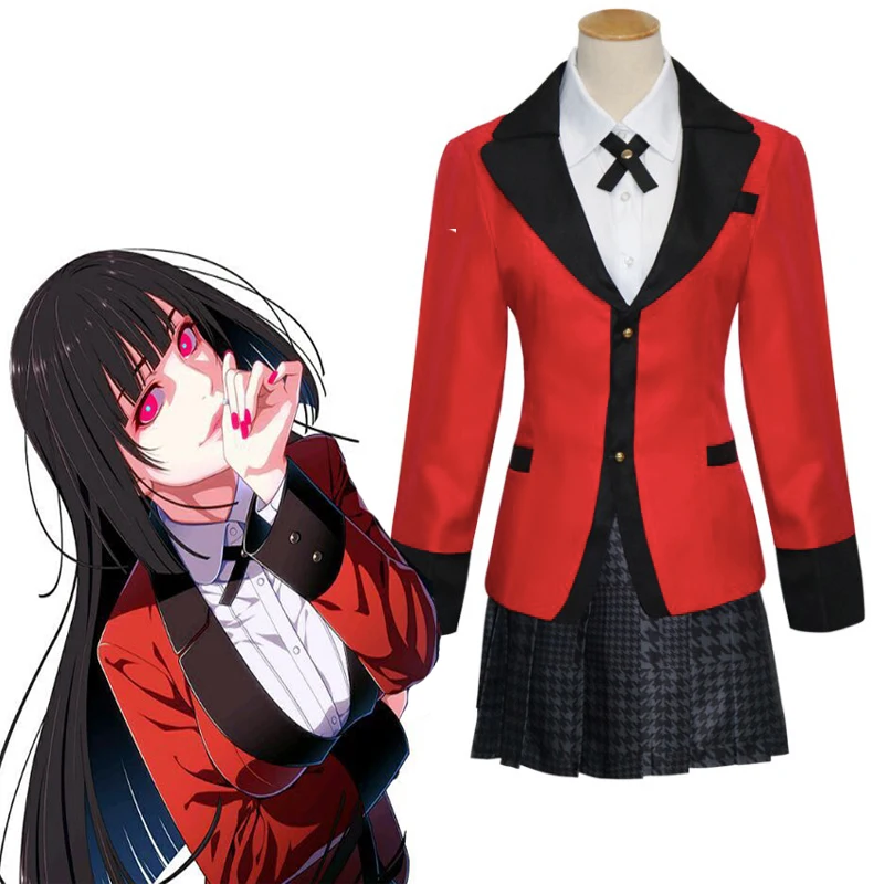 Аниме Kakegurui компульсивный игрок Косплей костюмы Yumeko Jabami Костюм Униформа Хэллоуин
