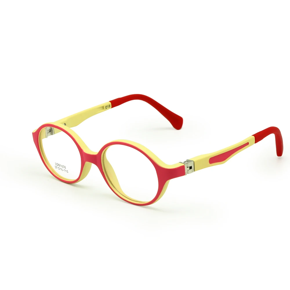 pink yellow Очки для маленьких детей, оправа TR90, размер 37 мм, безопасный сгибаемый гибкий Оптический очки для детей, прозрачные линзы, пружинная петля - Цвет оправы: pink yellow