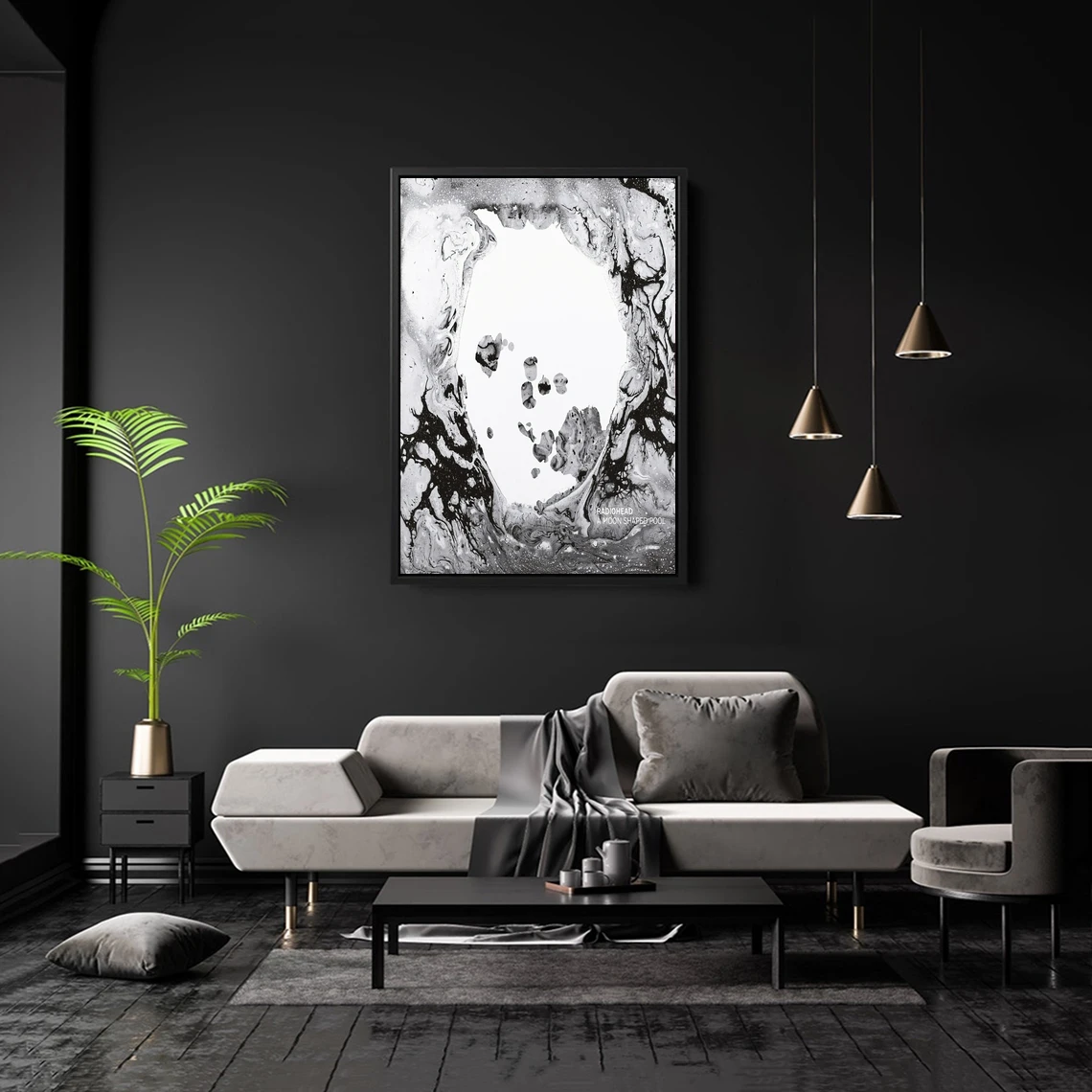 Радио головы A Луна в форме бассейна музыкальный альбом Обложка плакат певец