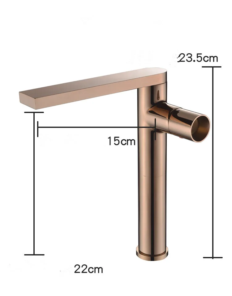 rose gold tall Топ розовый золотой кран для раковины современная раковина для ванной комнаты Смеситель кран латунный умывальник кран с одной ручкой кран с одним отверстием для ванной комнаты - Цвет: rose gold tall