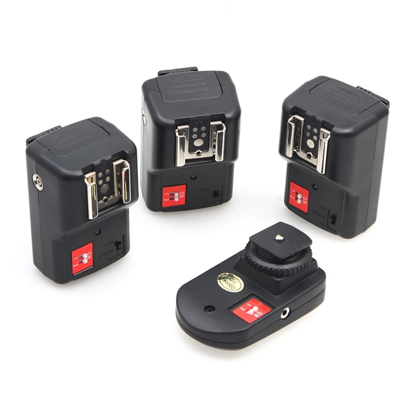 

4 Channels Wireless Flash 1 Trigger Transmitter + 3 Receivers for Canon Nikon Pentax Olympus