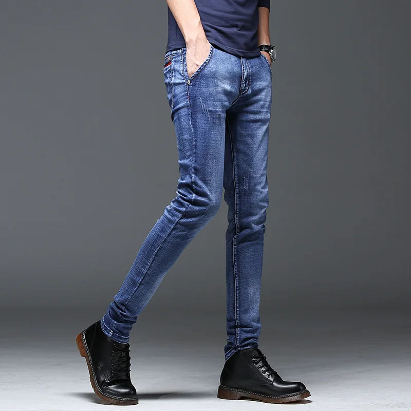 Batmo 2021 new arrival high quality casual slim elastic black jeans men ,men's pencil pants ,skinny jeans men 2108 slim fit jeans