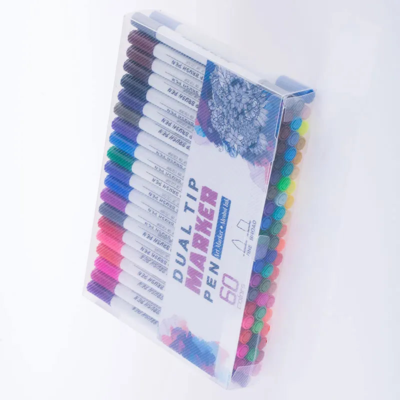 Акварель Fineliner маркер Twp наконечник художественный эскиз двойная линия цветные