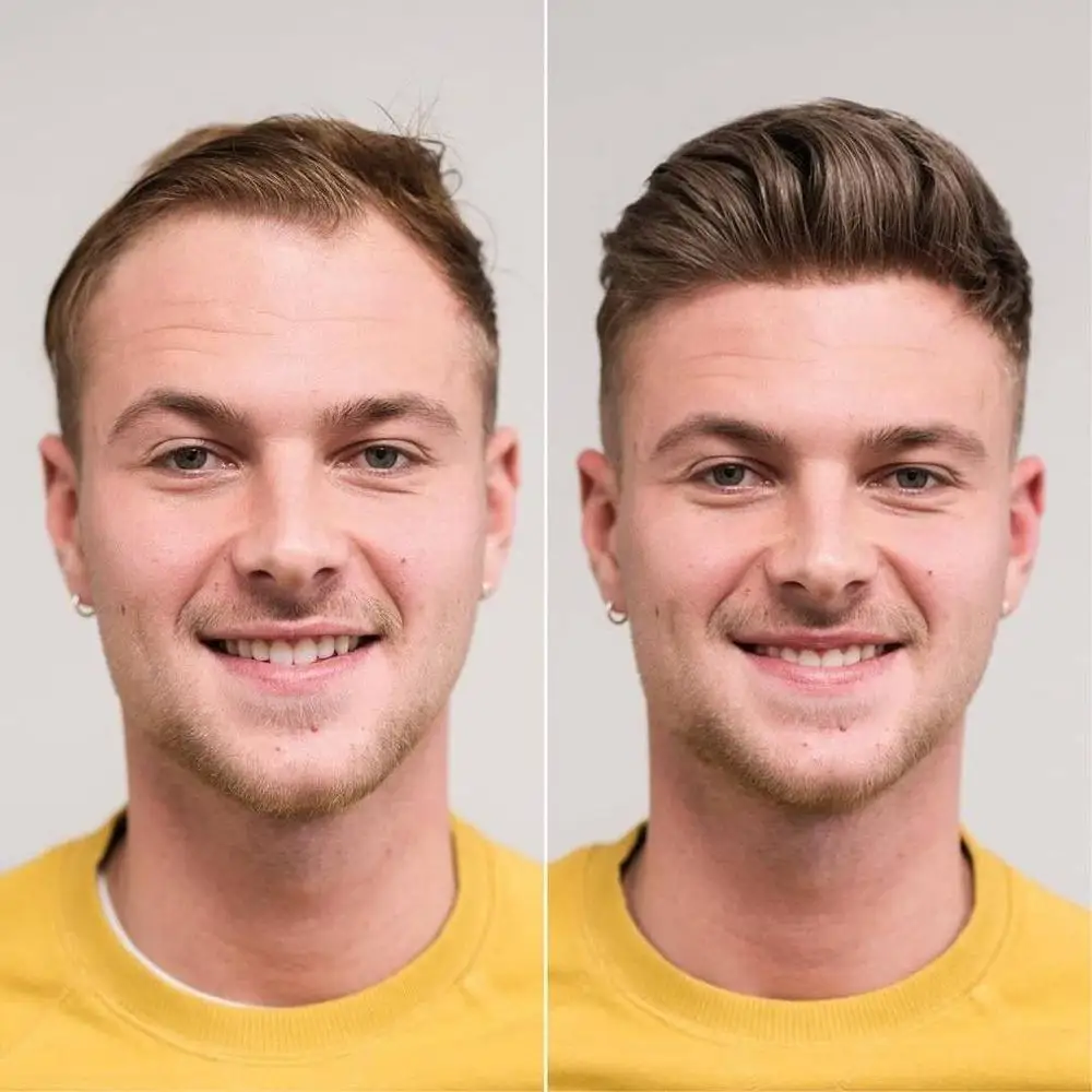 Парик EVAGLOSS мужской из натуральных человеческих волос швейцарский тонкий протез