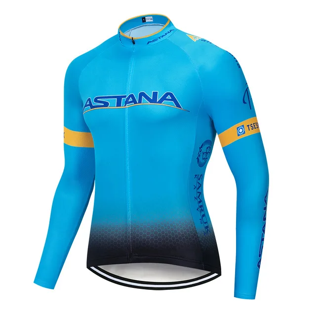 Астана hombres Pro ciclismo ropa de verano Jersey de Ciclismo de manga larga de los hombres de secado raspido de bicicleta de mon - Цвет: 3