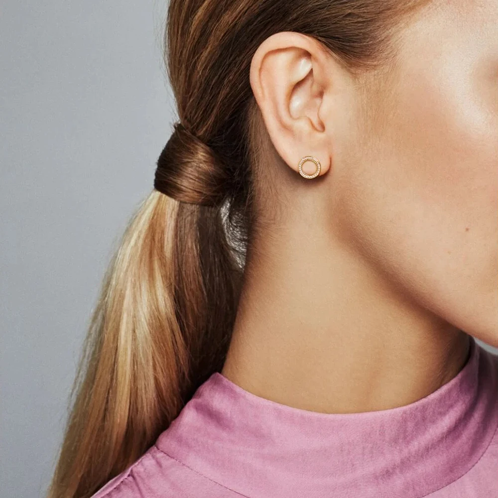 

Volayer 925 Sterling Silver Stud Earring Sparkling Circle Stud Earrings Cubic Zirconia Stud Earrings Women Earrings Girl Earring