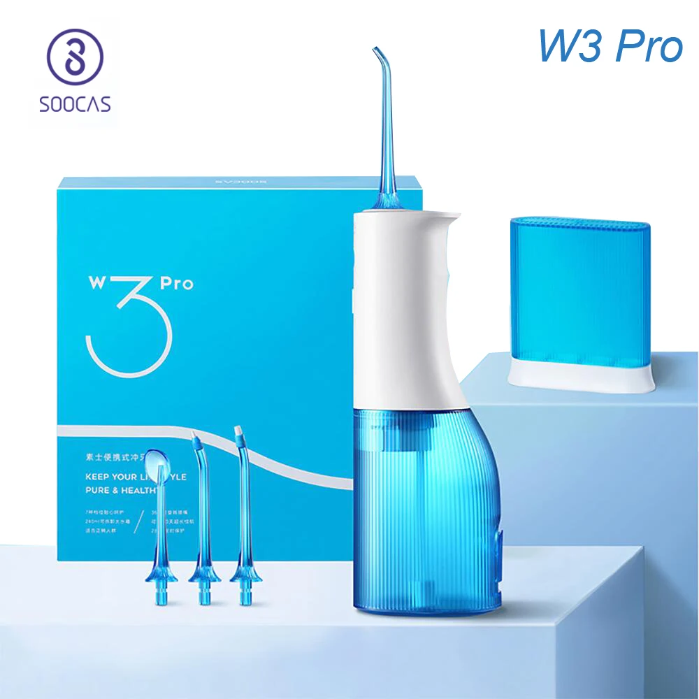 SOOCAS W3 Pro 7 Modes Oral Irrigator Detachable Water Tank 360-Degree Rotating Nozzles Water Flosser Suitable For Orthodontics