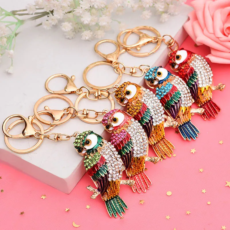 

5D DIY diamond painting keychain fashion Women Girl Bag cartoon cute bird keychain handmade diamond mosaic bag pendant finished
