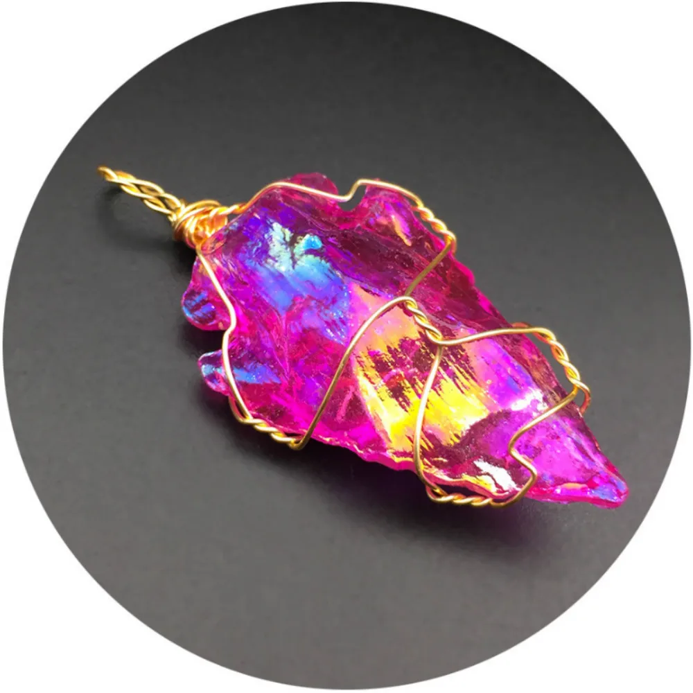 Кулон в виде проволоки из натурального хрусталя подвеска со стрелой