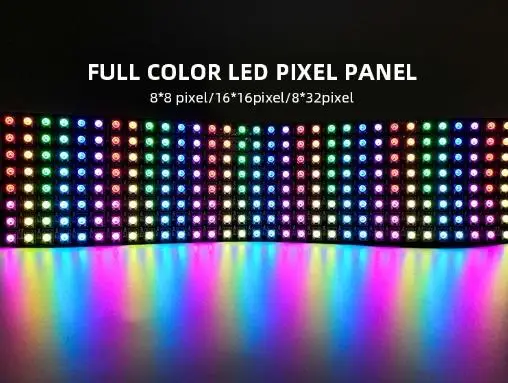 JERCIO WS2812B 8x8 пикселей модуль панели управления пикселей экран Neopixel матрица WS2812 индивидуально адресуемый IC чип DC5V пользовательский дом