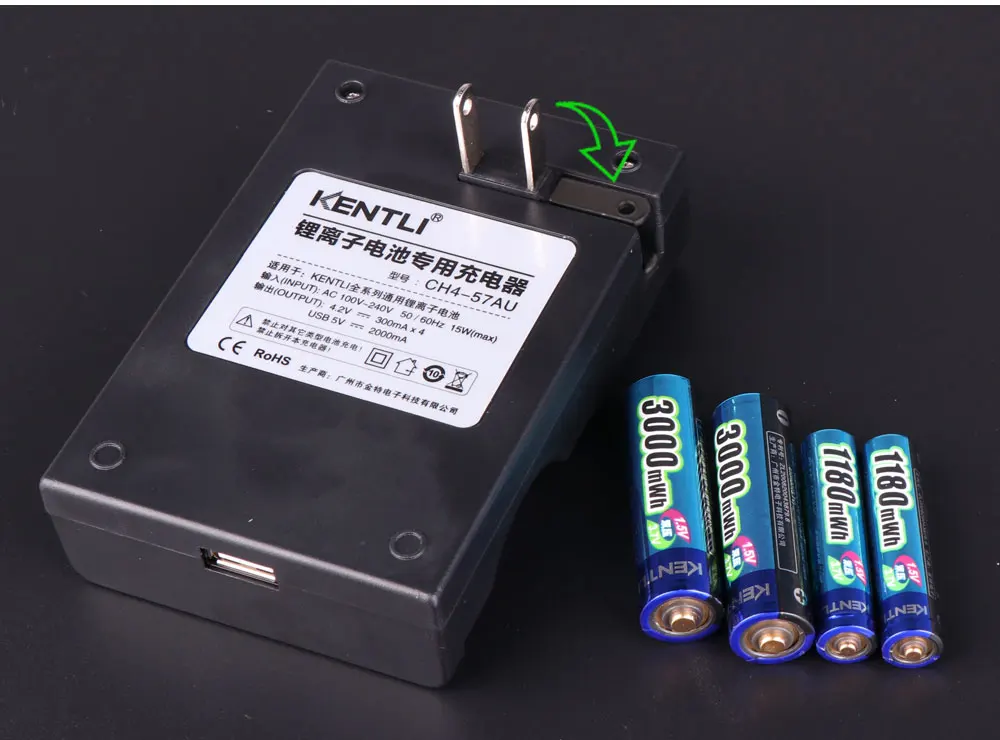 KENTLI 1,5 v 3000mWh AA 1180mwh 1,5 V AAA литий-полимерный литий-ионный полимерный литиевый аккумулятор AA AAA умное зарядное устройство(CH4-57U